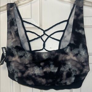 PINK Tie-Dye Strappy Back Sports Bra